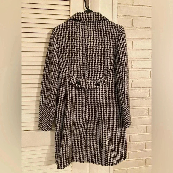 Larry Levine Herringbone Women's Coat Size 6 Black and White Vintage - Picture 4 of 11